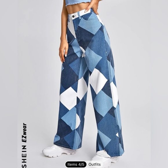 Cider Patchwork Jeans Size Large - Picture 4 of 6